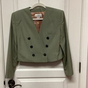Sage Green Cropped Blazer